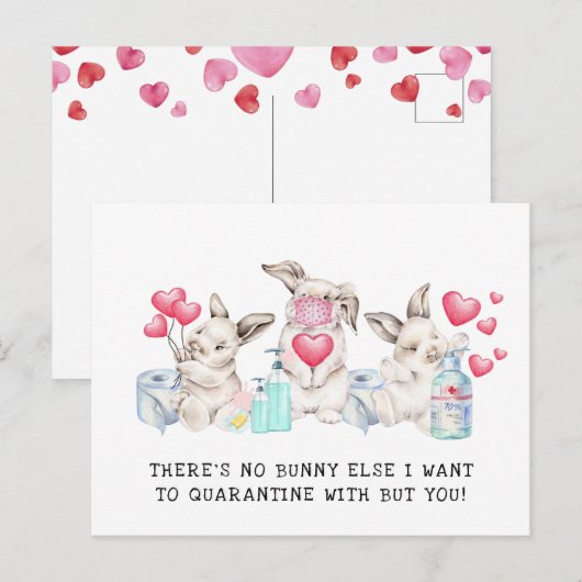 Gegarandeerd met u | Kute Valentijn Bunnies Feestdagenkaart (Voorkant / Achterkant)