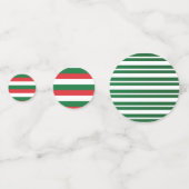 Gegarandeerde Mix Kerstmis Rood Groen Strepen Confetti (Achterkanten)