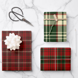 Gegarandeerde rode en groene winter kerst geruite inpakpapier vel