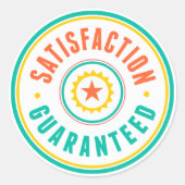 Gegarandeerde tevredenheid ronde sticker (Voorkant)