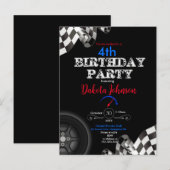 Gegarandeerde Vlaggen Uitnodiging voor Racing Briefkaart (Voorkant / Achterkant)