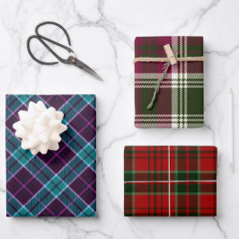 Gegarandeerde Winter Kerst Plaid Patronen Inpakpapier Vel