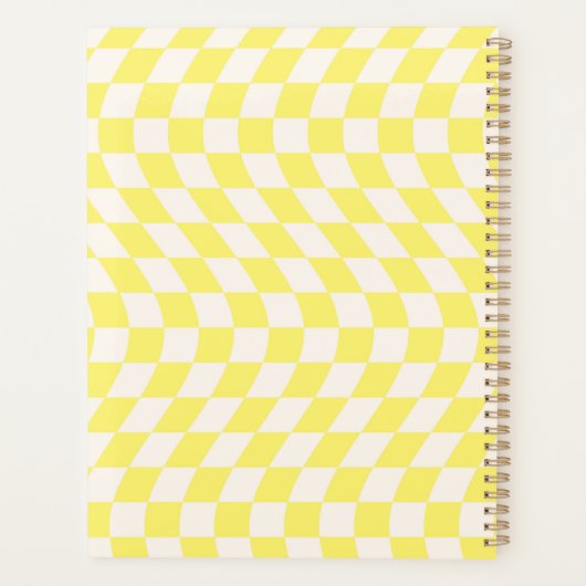 Gegarmeerd Check Retro Checkerboard Soft Yellow Planner (Achterkant)