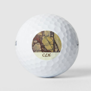 Gegarneerde Agate Close-up Foto Geel en Rood Draai Golfballen