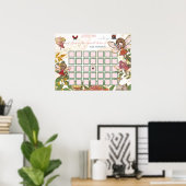 Gegastreerde, vieze Whimsical Ladybug Raad Vervald Poster (Thuiskantoor)