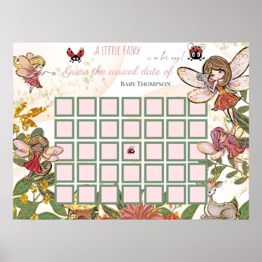 Gegastreerde, vieze Whimsical Ladybug Raad Vervald Poster (Voorkant)