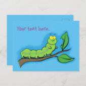 Gegastreuze cartoon met groene caterstijl briefkaart (Voorkant / Achterkant)