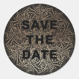 gegaufreerd | Formele elegante Winter Black Gold F Ronde Sticker