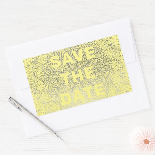 gegaufreerd | Fun Yellow Summer Silver Gold Foil Rechthoekige Sticker (Envelop)