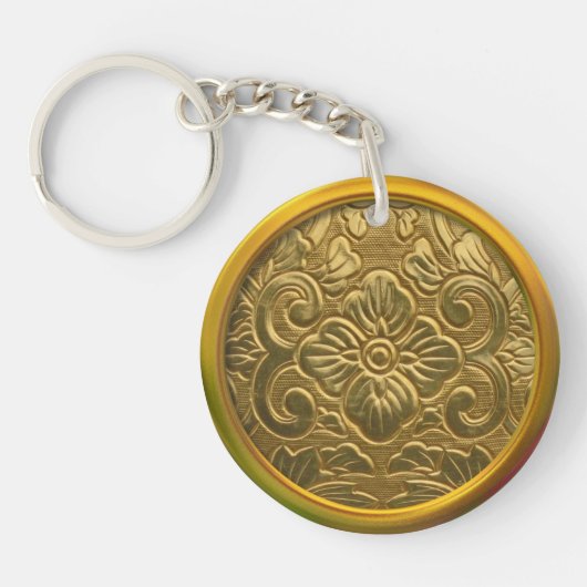 gegaufreerd goud sleutelhanger (Voorkant)