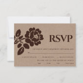 gegaufreerd kraftpapier voor rozen, trouwe bruilo RSVP kaartje (Voorkant)
