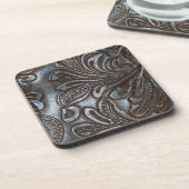  gegaufreerd leder bier onderzetter (Linkerzijde)