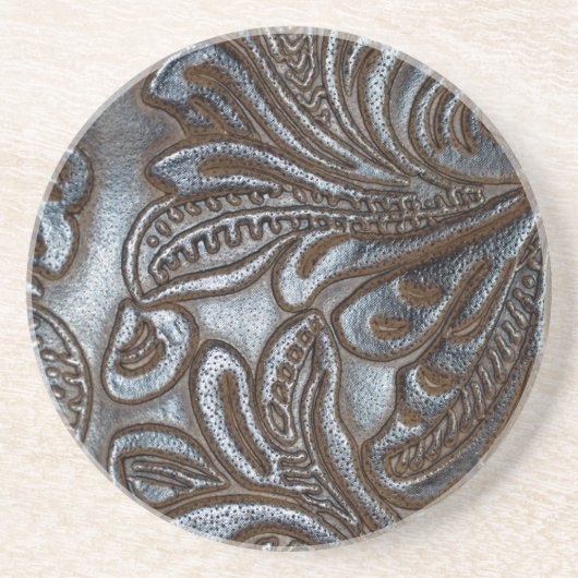 gegaufreerd leder zandsteen onderzetter (Voorkant)