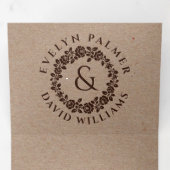 gegaufreerd roos, kraftpapier bruiloft drieluik uitnodiging (Binnenzijde eerst)