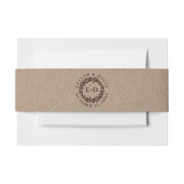  gegaufreerd roos, kraftpapier bruiloft uitnodigingen wikkel