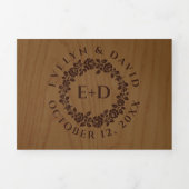 gegaufreerd roos, trouwe bruiloft drieluik uitnodiging (Cover)