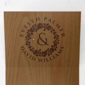  gegaufreerd roos, trouwe bruiloft drieluik uitnodiging (Binnenzijde eerst)