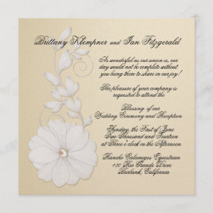 gegaufreerde posy met parelmetalen champagne kaart