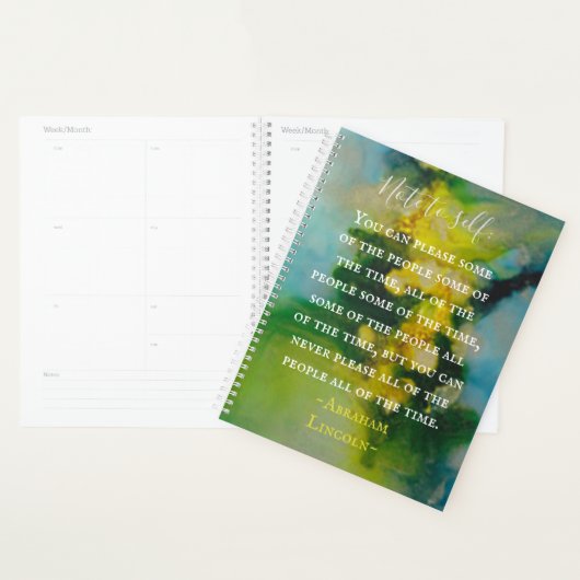 Gegelueerde groene inkten planner (Display)