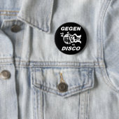 Gegen Disco (weiss auf schwarz) Ronde Button 5,7 Cm (In situ)