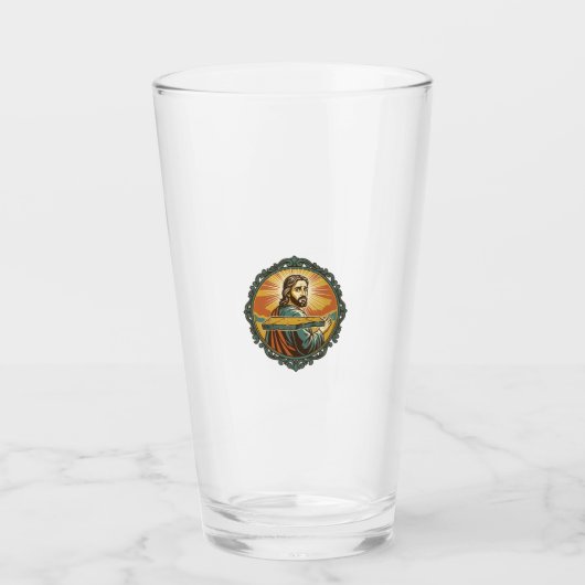 Gegeneerde Jezus Vallend Plat Oppervlak Openbare K Glas (Voorkant)