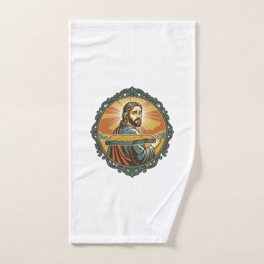 Gegeneerde Jezus Vallend Plat Oppervlak Openbare K Handdoek (Handdoek)