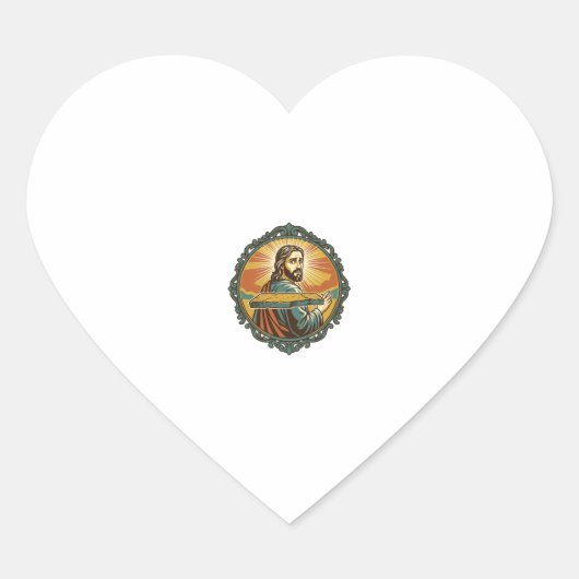 Gegeneerde Jezus Vallend Plat Oppervlak Openbare K Hart Sticker (Voorkant)
