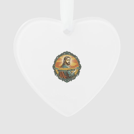 Gegeneerde Jezus Vallend Plat Oppervlak Openbare K Ornament (voorkant)