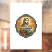 Gegeneerde Jezus Vallend Plat Oppervlak Openbare K Raamsticker (Vel 2)