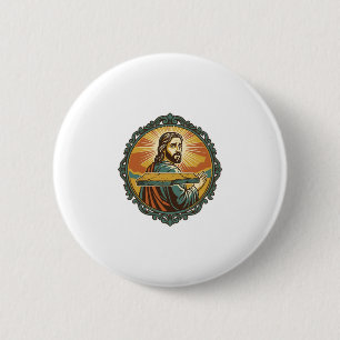 Gegeneerde Jezus Vallend Plat Oppervlak Openbare K Ronde Button 5,7 Cm