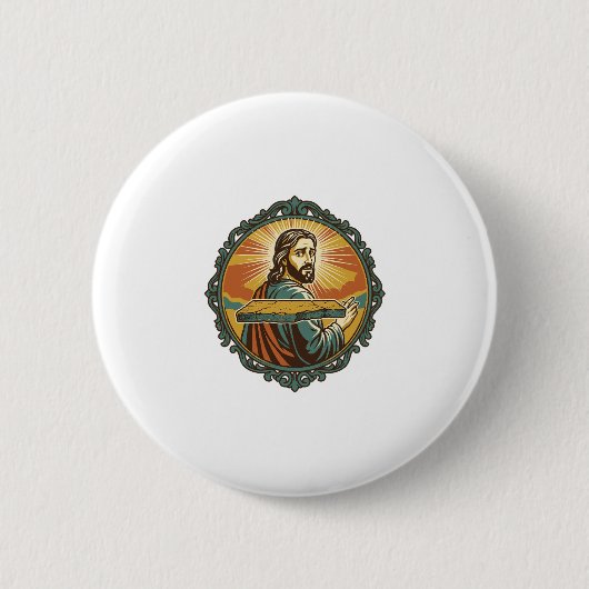 Gegeneerde Jezus Vallend Plat Oppervlak Openbare K Ronde Button 5,7 Cm (Voorkant)