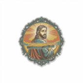 Gegeneerde Jezus Vallend Plat Oppervlak Openbare K Sticker (Voorkant)