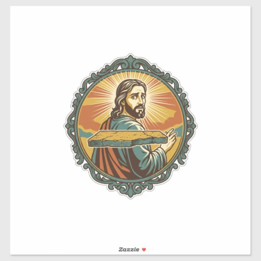 Gegeneerde Jezus Vallend Plat Oppervlak Openbare K Sticker (Vel)