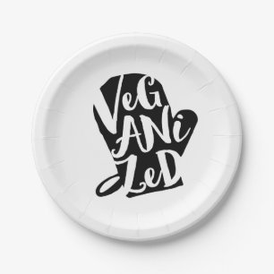 Gegenereerde op de achtergrond van de Vegan Kleur Papieren Bordje
