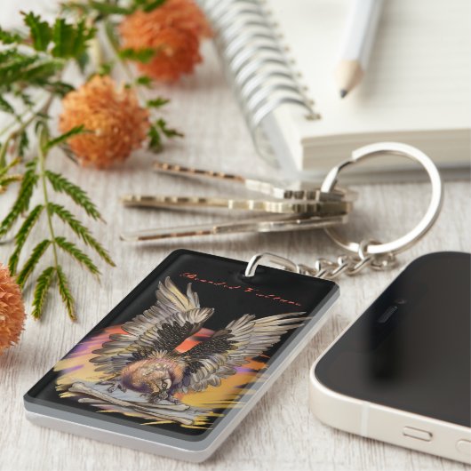 Gegenereerde wijnbouw sleutelhanger (Voorkant Rechts)