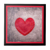 Gegereinigd hart in zwart-wit en rood speldengoed tegeltje (Voorkant)