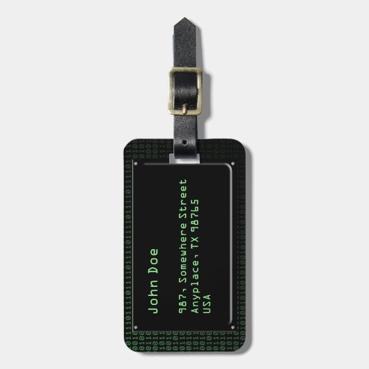 Gegevens Bagagelabel (Voorkant verticaal)