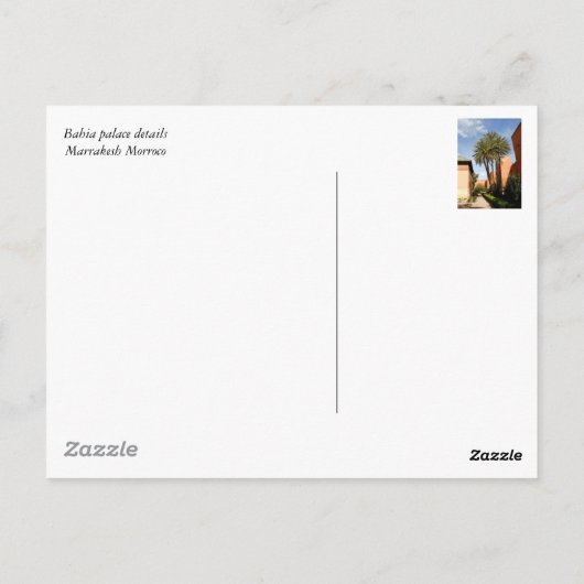 Gegevens Bahia Palace Briefkaart (Achterkant)