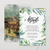 Gegevens betreffende de bruiloft Italië Florence Informatiekaartje (Voorkant / Achterkant)