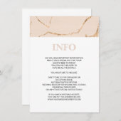 Gegevens betreffende het roze en goudmarmer/info-k informatiekaartje (Voorkant / Achterkant)