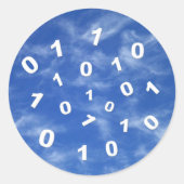 Gegevens cloud computing ronde sticker (Voorkant)