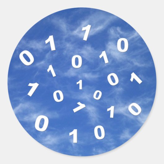 Gegevens cloud computing ronde sticker (Voorkant)