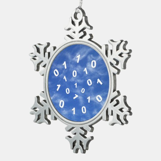 Gegevens cloud computing tin sneeuwvlok ornament (Rechts)