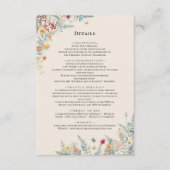 Gegevens eenvoudige Wildflower Fern Weddenschap Informatiekaartje (Voorkant)