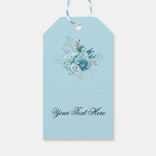 Gegevens Elegant Blue Rozen Lace Cadeaulabel (Achterkant)