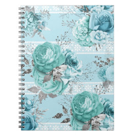 Gegevens Elegant Blue Rozen Lace Notitieboek