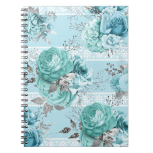 Gegevens Elegant Blue Rozen Lace Notitieboek