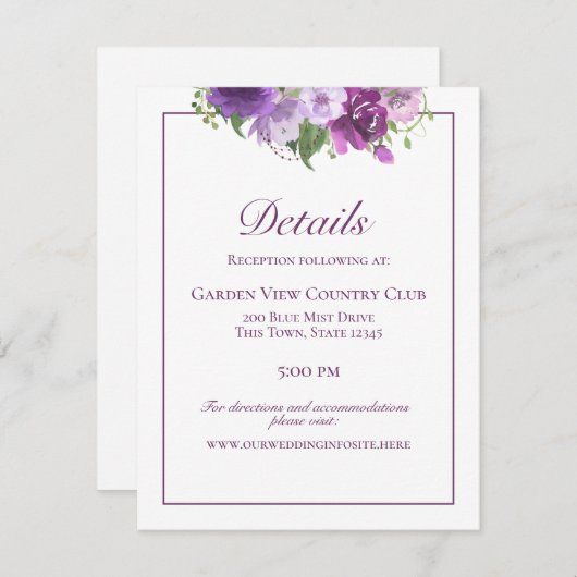 Gegevens en informatie over de Paarse brandbestrij Informatiekaartje (Voorkant / Achterkant)