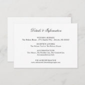 Gegevens en meer informatie - wit informatiekaartje (Voorkant / Achterkant)