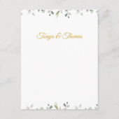 Gegevens Eucalyptus Greenery Border Gold Wedding Informatiekaartje (Achterkant)